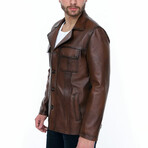 Adam Leather Jacket // Brown (L)