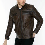 Cory Leather Jacket // Brown (M)