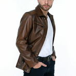 Zach Leather Jacket // Brown (2XL)