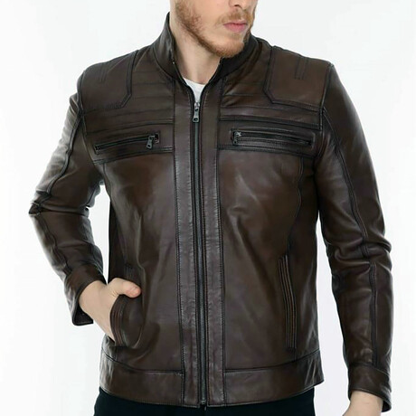 Cory Leather Jacket // Brown (S)