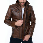 Zach Leather Jacket // Brown (2XL)