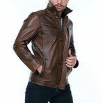 Zach Leather Jacket // Brown (2XL)