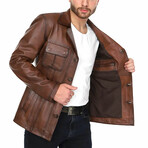 Adam Leather Jacket // Brown (L)