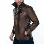 Zach Leather Jacket // Brown (2XL)