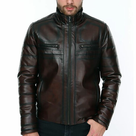 Kyle Leather Jacket // Brown (S)