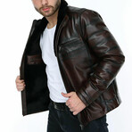 Kyle Leather Jacket // Brown (2XL)