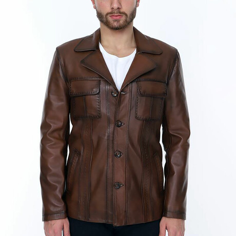 Adam Leather Jacket // Brown (S)