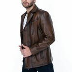 Zach Leather Jacket // Brown (2XL)