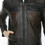 Cory Leather Jacket // Brown (M)