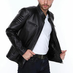 Thomas Leather Jacket // Black (M)