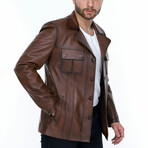 Adam Leather Jacket // Brown (L)