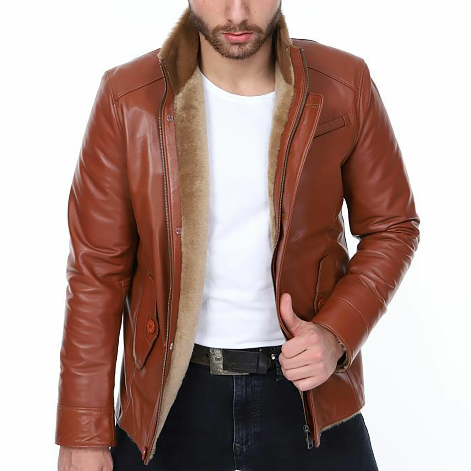 Kevin Leather Jacket // Tobacco (XL) - Derimont - Touch of Modern