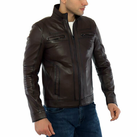 Becker Leather Jacket // Brown (S)