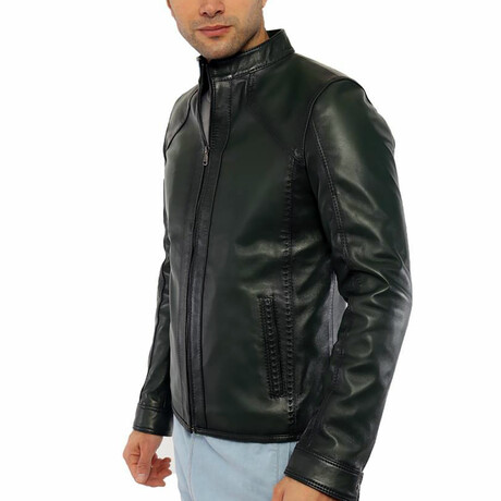 Connor Leather Jacket // Green (S)