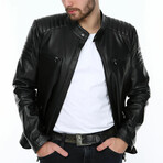 Thomas Leather Jacket // Black (M)