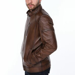 Andrew Leather Jacket // Brown (2XL)