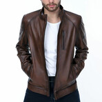 Andrew Leather Jacket // Brown (2XL)