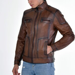 Aakash Leather Jacket // Brown (2XL)