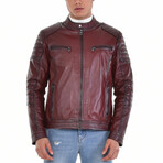 Joseph Leather Jacket // Claret (M)