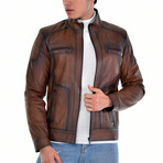 Aakash Leather Jacket // Brown (2XL)