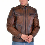 Aakash Leather Jacket // Brown (2XL)