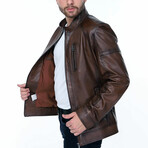 Andrew Leather Jacket // Brown (2XL)