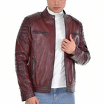 Joseph Leather Jacket // Claret (M)