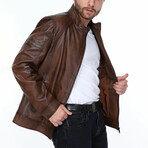 Andrew Leather Jacket // Brown (2XL)