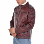 Joseph Leather Jacket // Claret (M)