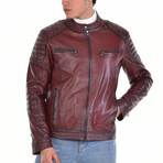 Joseph Leather Jacket // Claret (M)