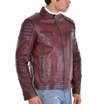 Joseph Leather Jacket // Claret (M)