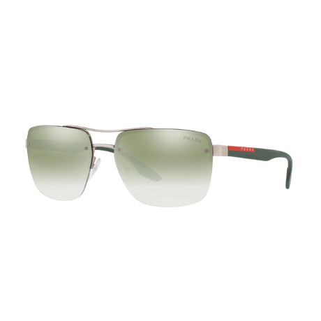 Men's Squared Sunglasses // Silver + Black + Green