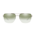 Men's Squared Sunglasses // Silver + Black + Green