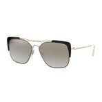 Women's Rectangular Sunglasses // Pale Gold + Black + Gray