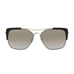 Women's Rectangular Sunglasses // Pale Gold + Black + Gray