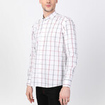 Sevket Button Up Shirt // Red + Navy + White (L)