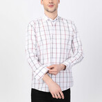 Sevket Button Up Shirt // Red + Navy + White (XS)
