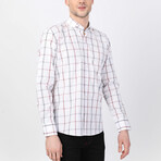 Sevket Button Up Shirt // Red + Navy + White (M)