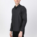 Okan Button Up Shirt // Black + Gray (XS)
