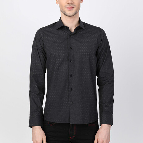 Okan Button Up Shirt // Black + Gray (XS)
