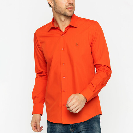 Mason Long Sleeve Button Up Shirt // Orange (XS)