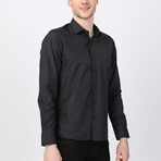 Okan Button Up Shirt // Black + Gray (XS)