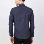 Kahraman Button Up Shirt // Navy + Brown (XS)