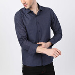 Kahraman Button Up Shirt // Navy + Brown (XS)