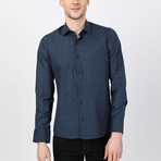 Mazhar Button Up Shirt // Navy + Blue (S)