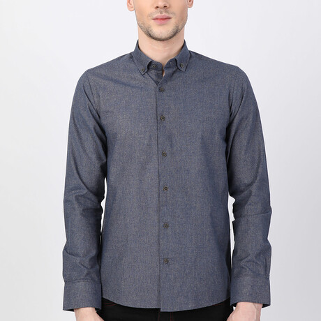 Adem Button Up Shirt // Navy (XS)