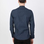 Mazhar Button Up Shirt // Navy + Blue (XS)