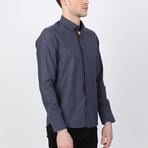 Volkan Button Up Shirt // Navy + Brown (2XL)
