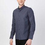 Volkan Button Up Shirt // Navy + Brown (2XL)