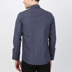 Volkan Button Up Shirt // Navy + Brown (2XL)